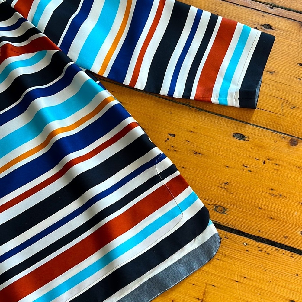 J.Crew Collection Women’s Silk Colorful Striped Top Size 8–Limited Edition - Picture 5 of 8
